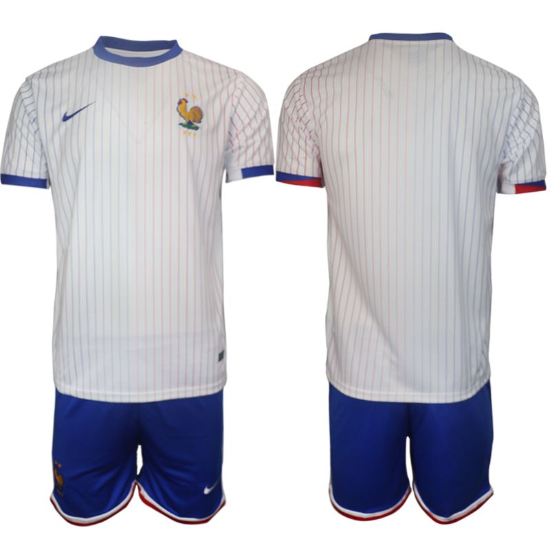 Men 2024-2025 Season France away White Blank Soccer Jersey